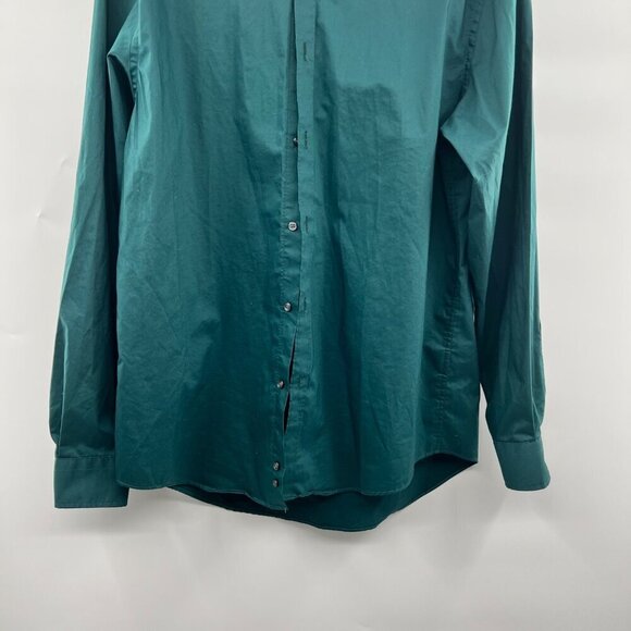 Egara Men's Skinny Fit Button Up Dress Shirt Green Size 16.5 34/35 - Picture 3 of 8